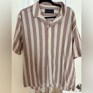 Abercrombie & Fitch Men’s Linen Stripped Polo